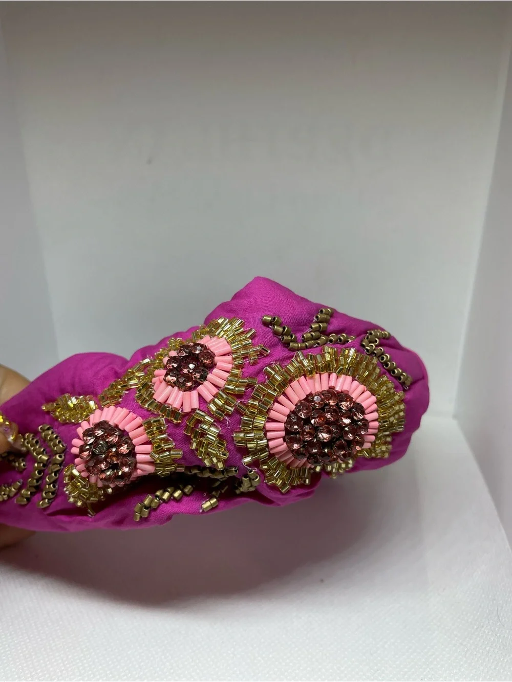 Unbranded Fuchsia Beaded Floral Headband